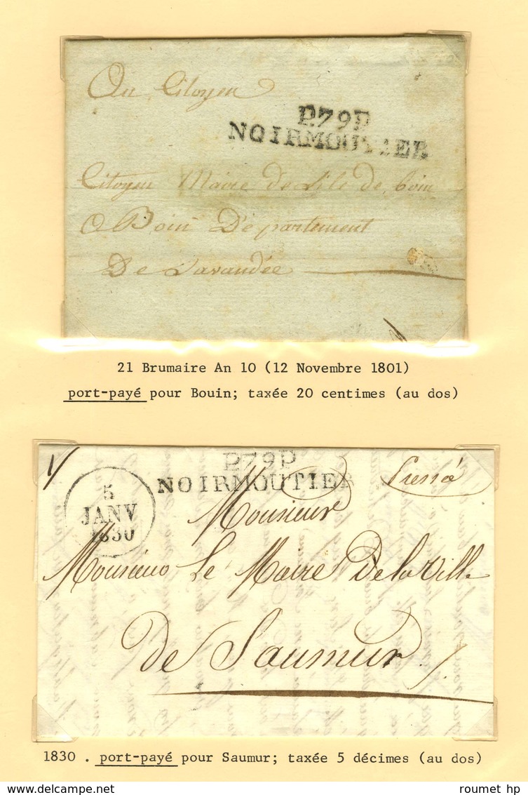 Lot De 8 Marques Postales Et Oblitérations De Noirmoutier. - B / TB. - Andere & Zonder Classificatie