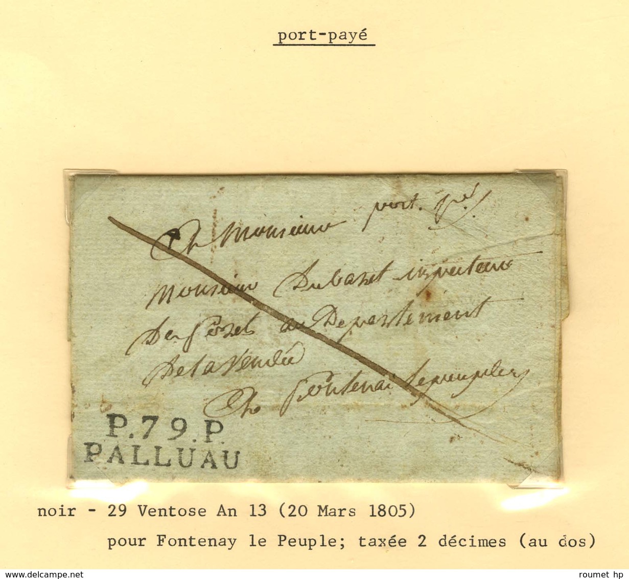 Lot De 9 Marques Postales Et Oblitérations De Palluau. - B / TB. - Andere & Zonder Classificatie