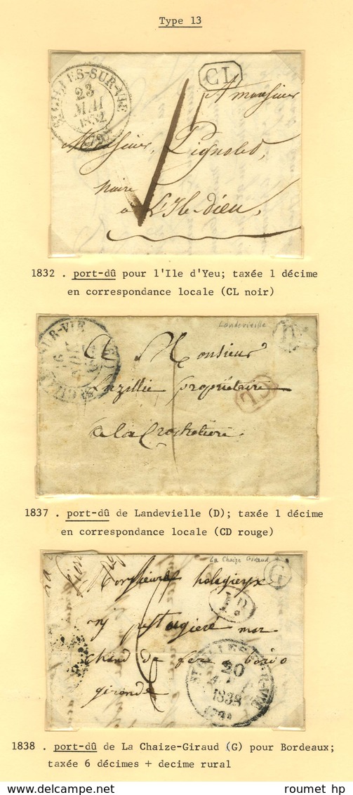 Lot de 16 marques postales et oblitérations de St Gilles sur Vie. - B / TB.
