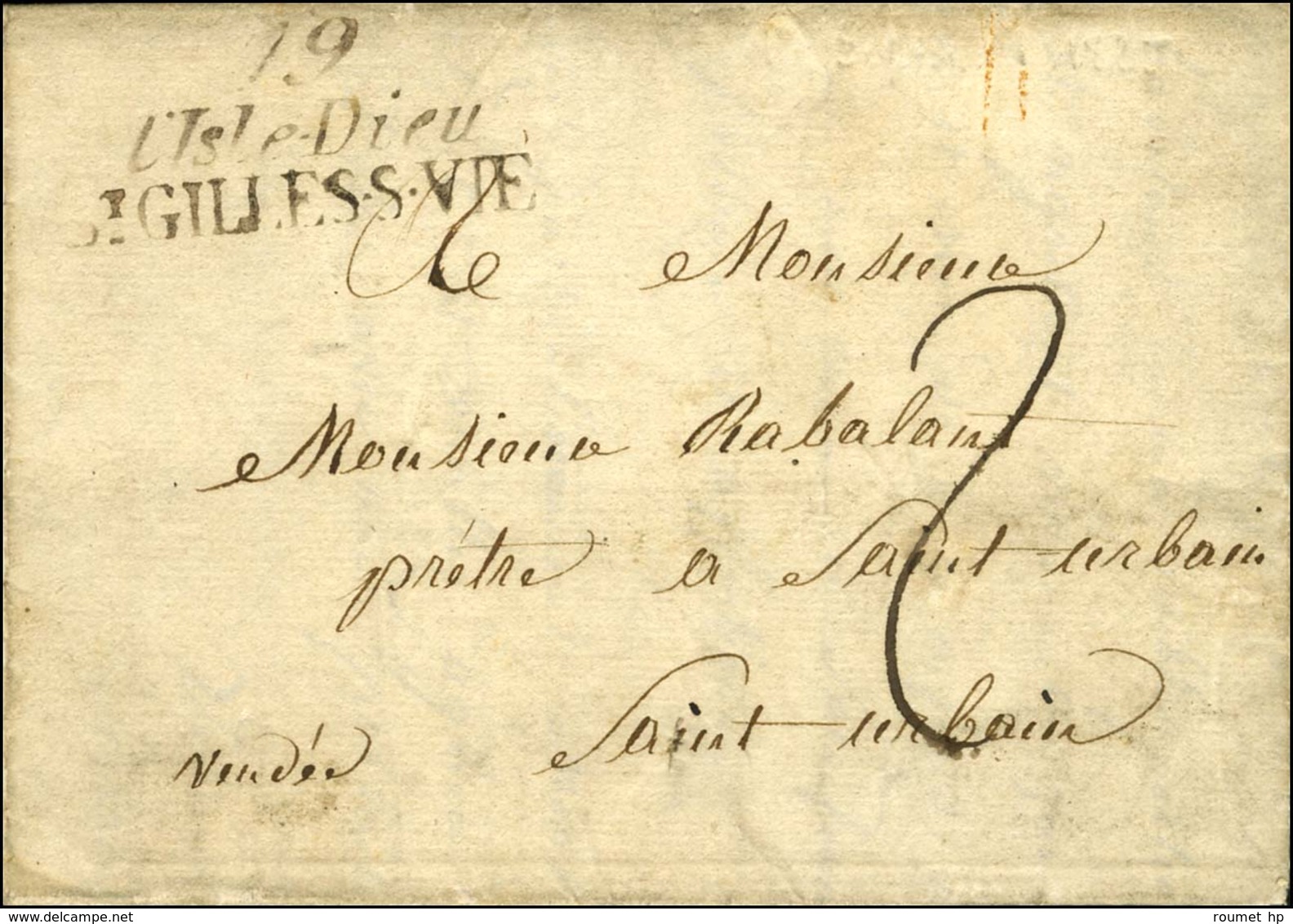 79 / L'Isle Dieu / ST GILLES-S-VIE Sur Lettre Avec Texte Daté Du 1er Septembre 1825. - TB / SUP. - R. - Andere & Zonder Classificatie