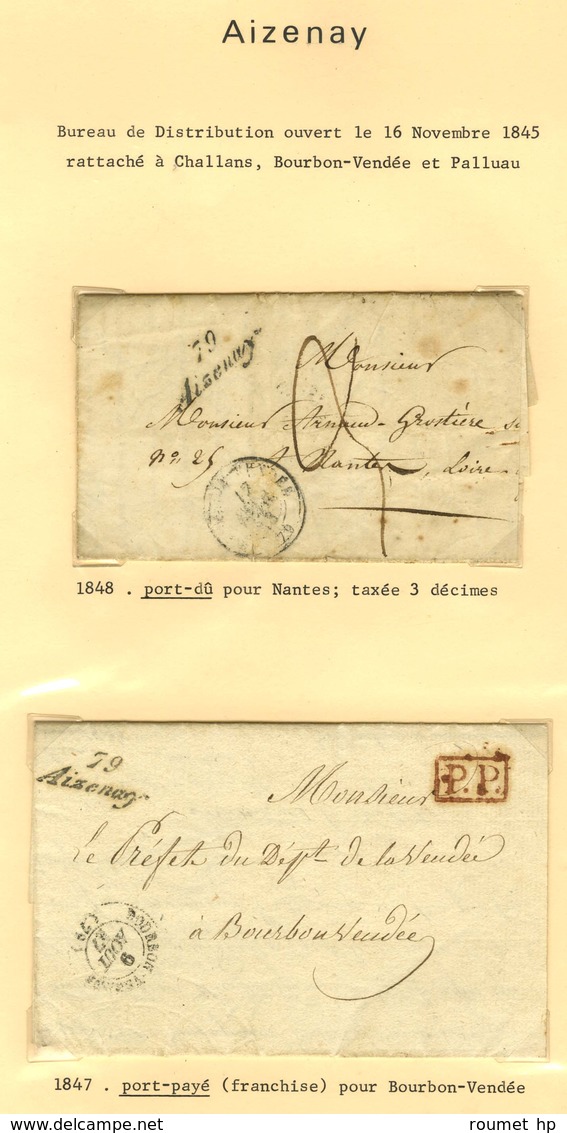 Lot De 13 Marques Postales Et Oblitérations De D'Aizenay, La Barre De Mont, Bouin, L'Ile D'Yeu Et Lège. - B / TB. - Other & Unclassified