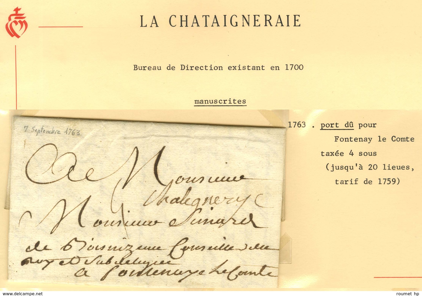 Lot De 23 Marques Postales Et Oblitérations De La Châtaigneraie. - B / TB. - Andere & Zonder Classificatie