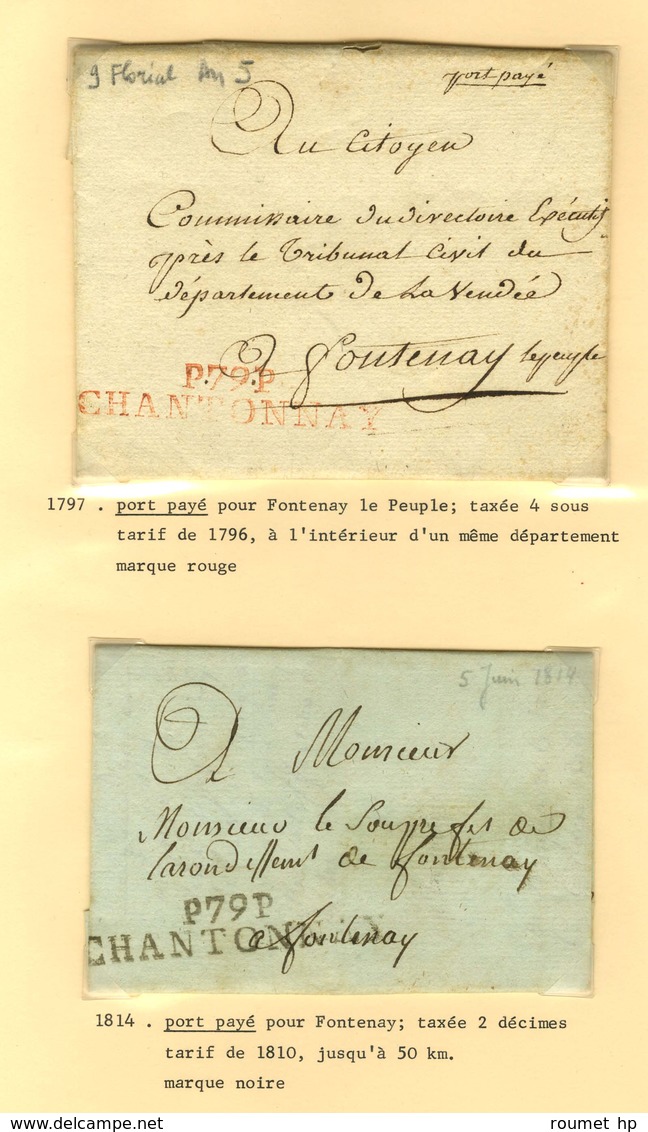 Lot De 18 Marques Postales Et Oblitérations De Chantonnay. - B / TB. - Other & Unclassified
