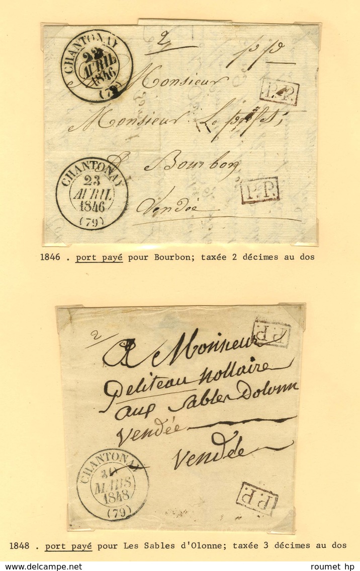 Lot de 18 marques postales et oblitérations de Chantonnay. - B / TB.