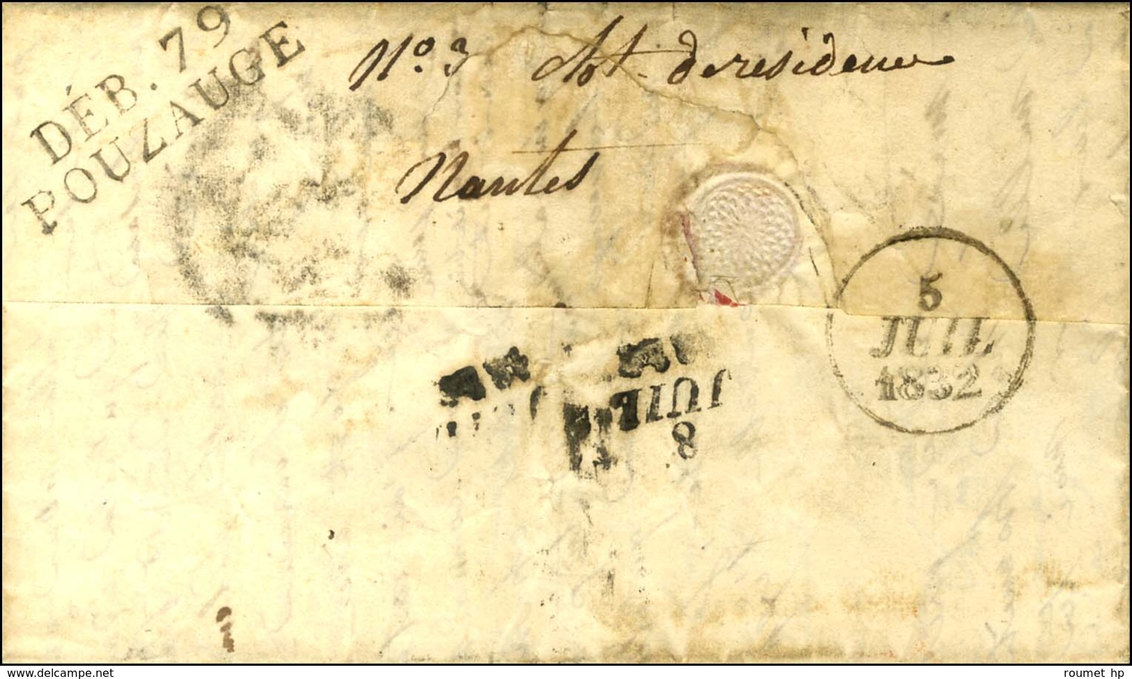 DEB. 79 / POUZAUGE Sur Lettre Avec Texte Daté De Thiviers Le 28 Juin 1832. - TB / SUP. - R. - Other & Unclassified