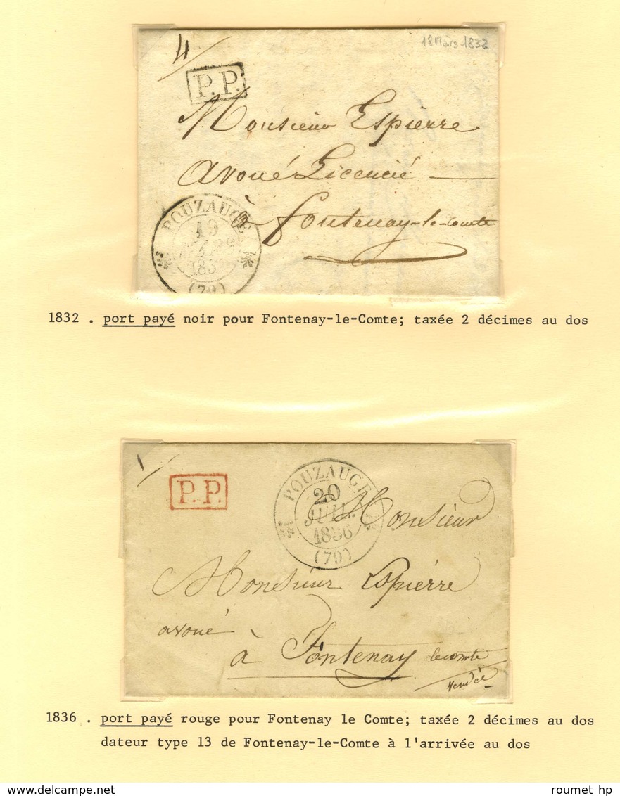 Lot de 20 marques postales et oblitérations de Pouzauges. - B / TB.