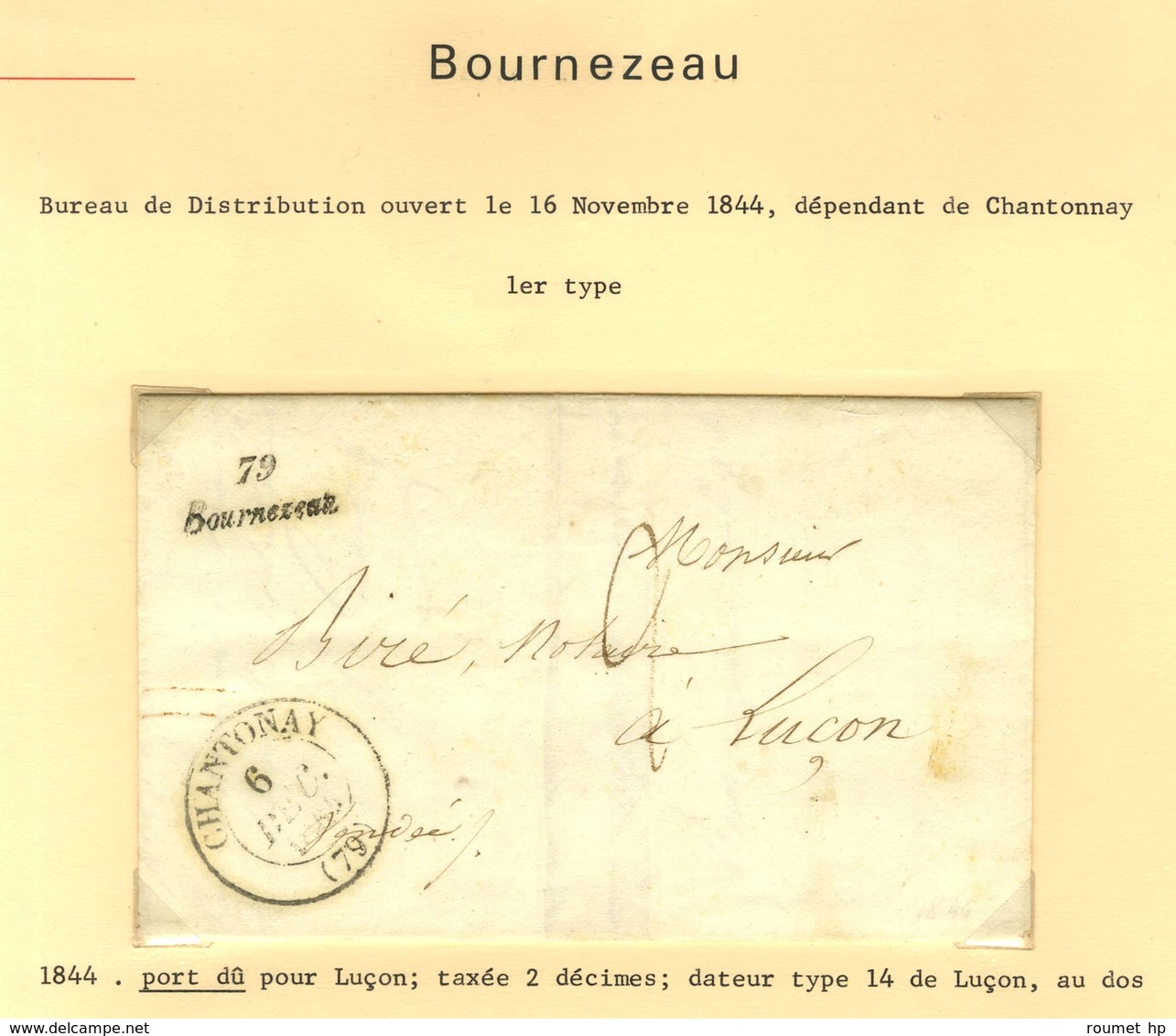 Lot De 7 Marques Postales Et Oblitérations De La Rochelière, Bournezeau Et Mouilleron En Pareds. - B / TB. - Autres & Non Classés