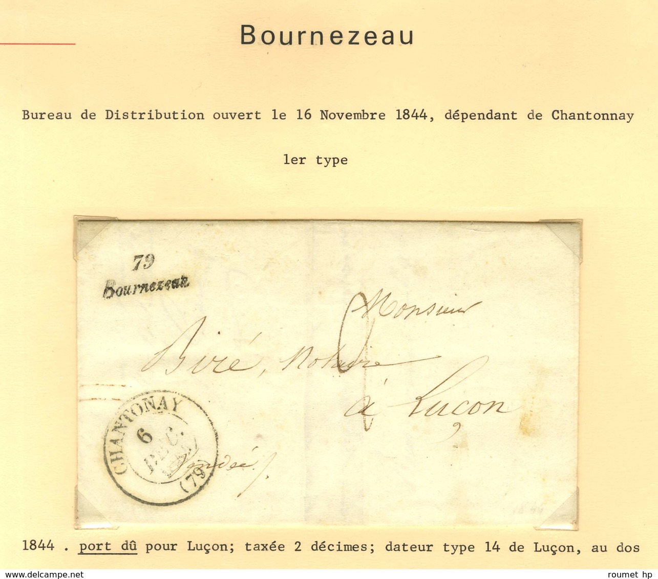 Lot De 7 Marques Postales Et Oblitérations De La Rochelière, Bournezeau Et Mouilleron En Pareds. - B / TB. - Other & Unclassified