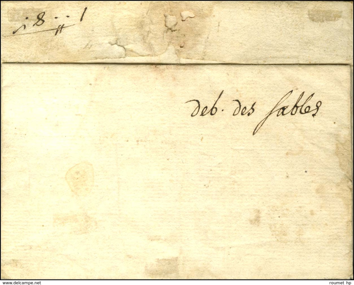 '' Deb. Des Sables '' Sur Lettre De Niort Avec Texte Daté 1772. - TB. - Other & Unclassified