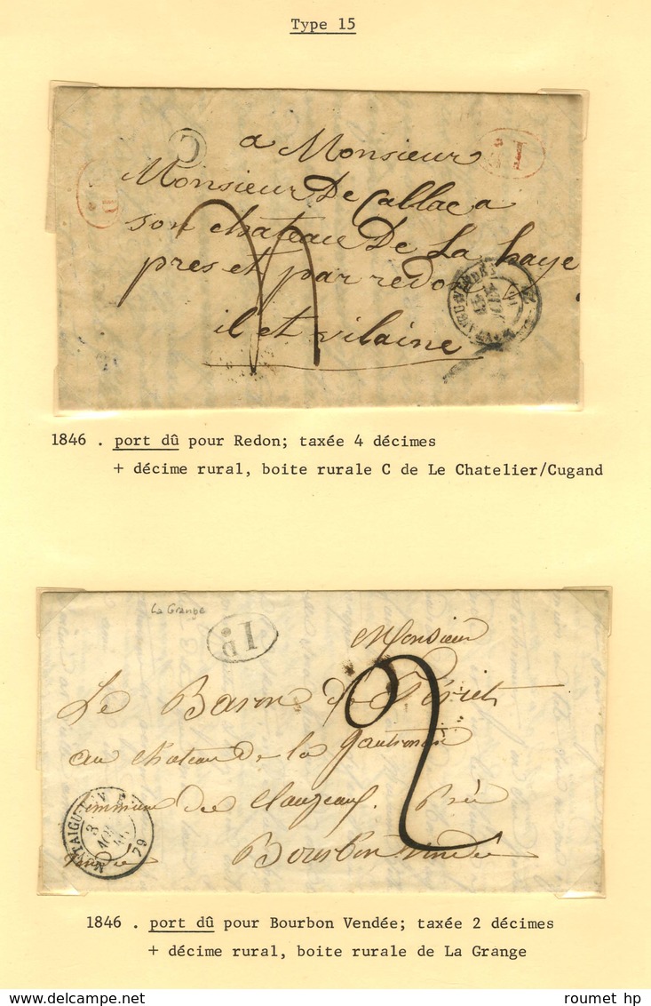 Lot de 15 marques postales et oblitérations de Montaigu. - B / TB.