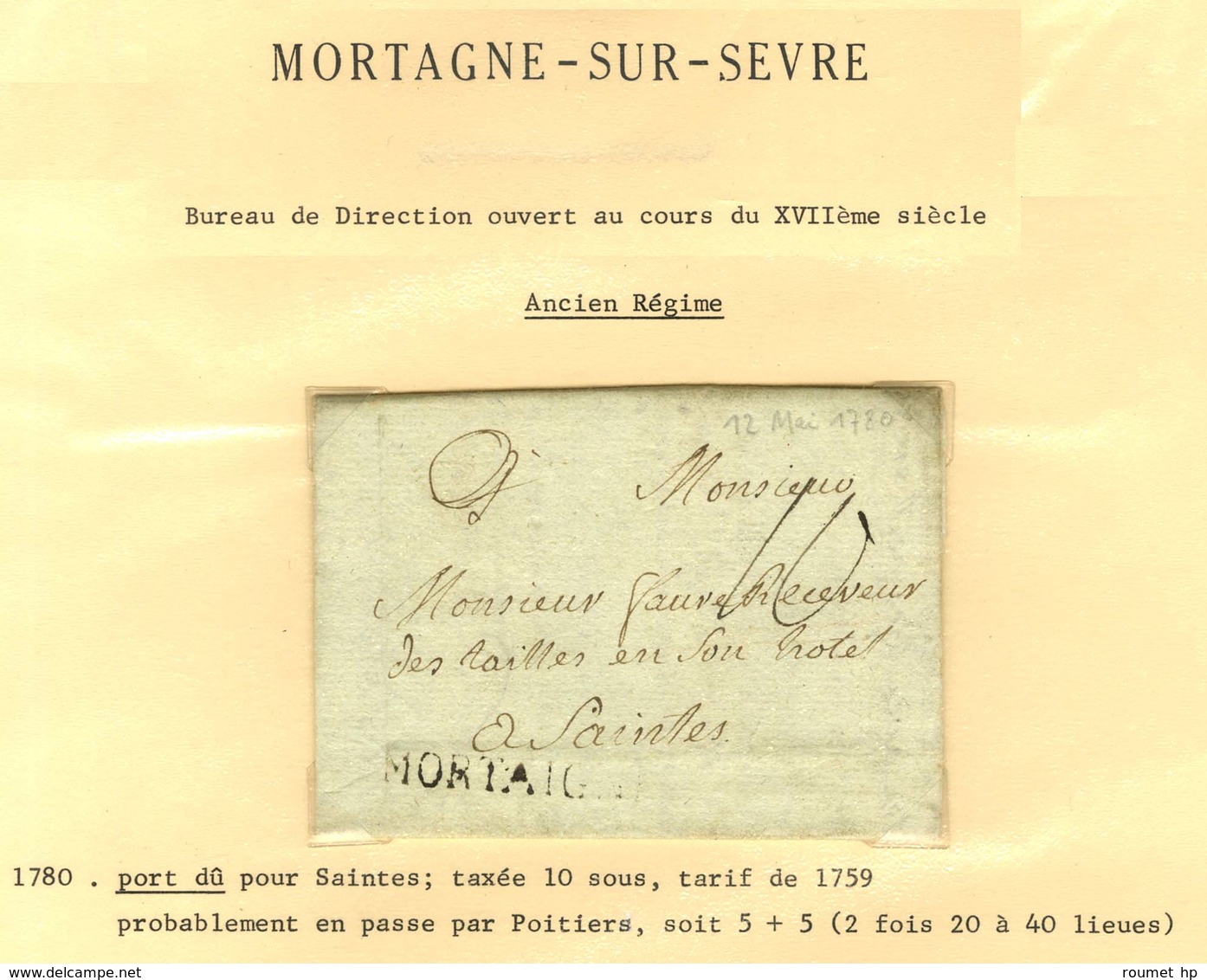 Lot De 10 Marques Postales Et Oblitérations De Mortagne Sur Sèvre. - B / TB. - Other & Unclassified