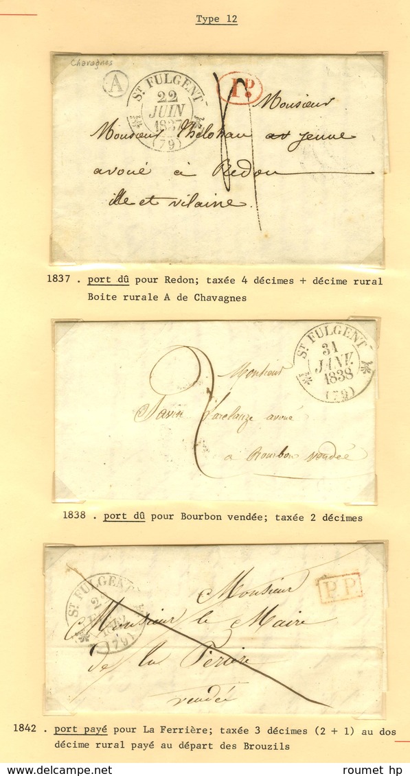 Lot de 17 marques postales et oblitérations de St Fulgent. - B / TB.