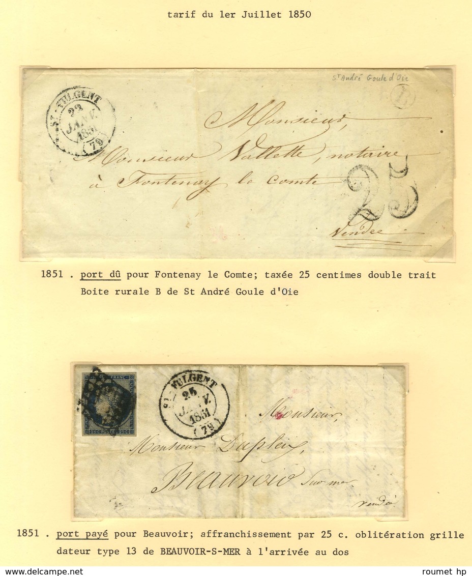 Lot de 17 marques postales et oblitérations de St Fulgent. - B / TB.