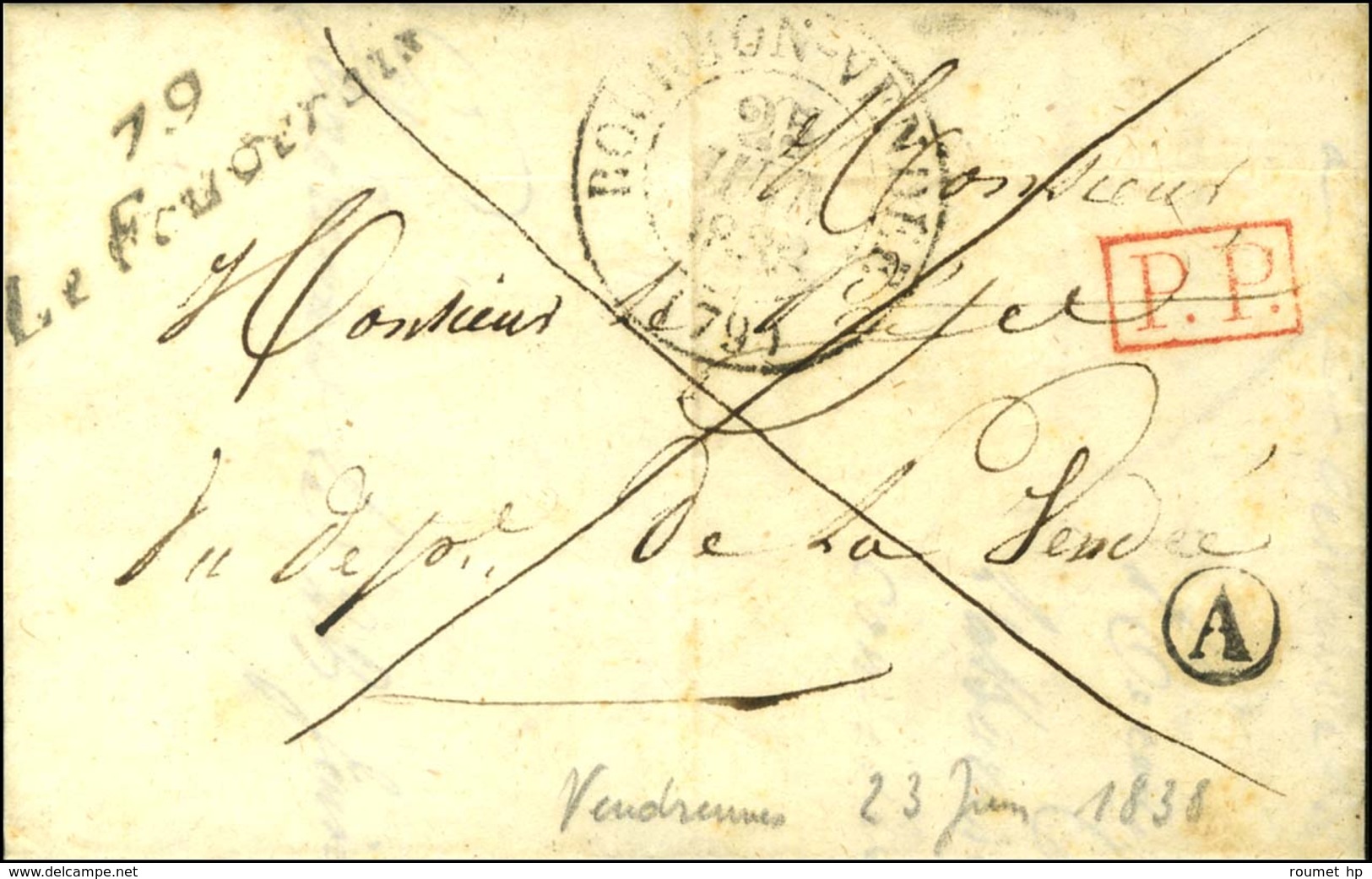 79 / Le Fougerais + P.P. Rouge Càd T 13 BOURBON VENDEE. 1833. - TB. - Other & Unclassified
