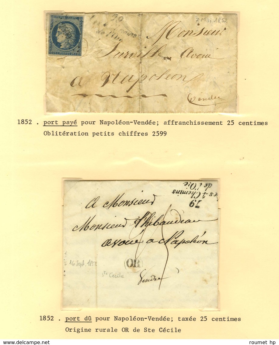 Lot de 15 marques postales et oblitérations de la Fougerais et les 4 Chemins de l'Oie. - B / TB.