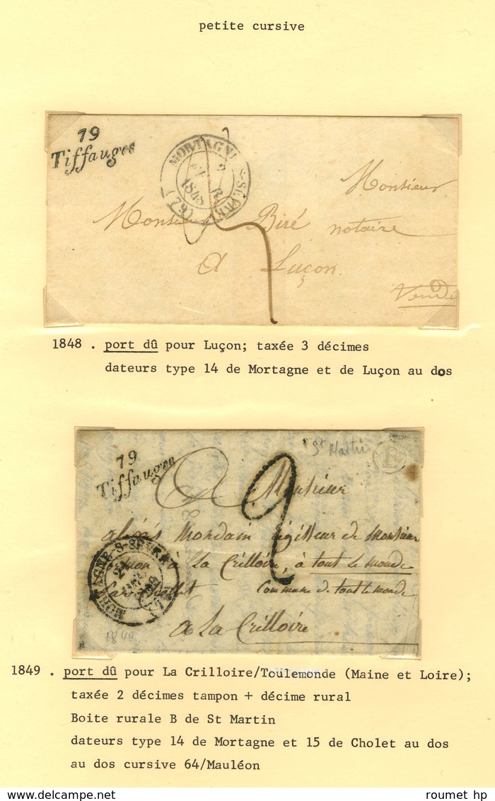 Lot De 11 Marques Postales Et Oblitérations De Tiffauges Et La Roche Servière. - B / TB. - Other & Unclassified