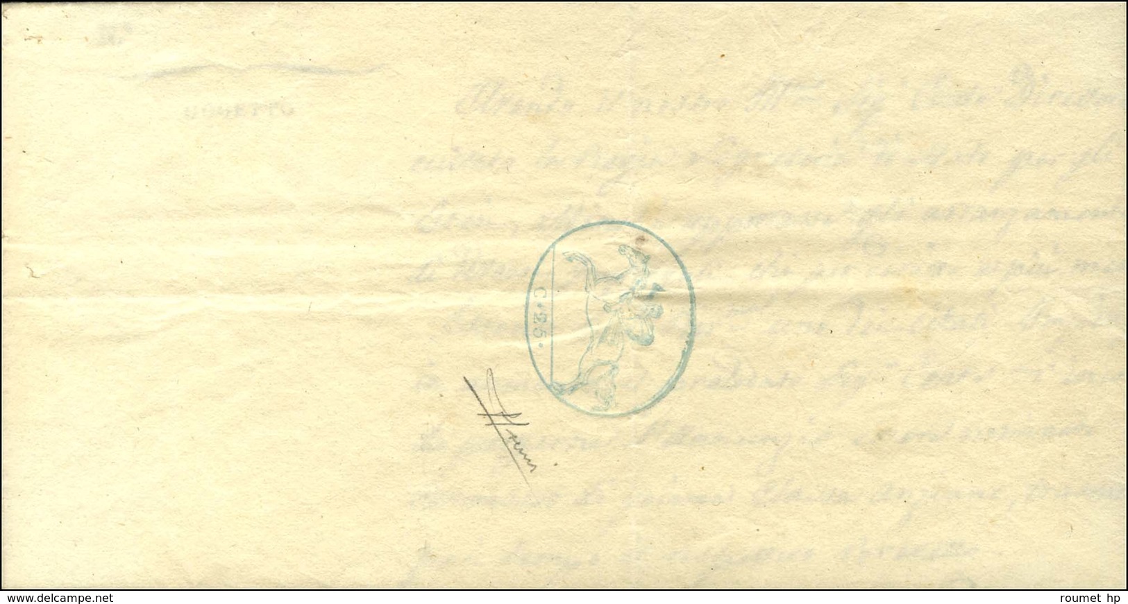 Cavallini 25c Bleu Sur Lettre De La Direction Des Postes De Nizza Marit Pour Port Maurice 24 1 25. - TB / SUP. - R. - Andere & Zonder Classificatie