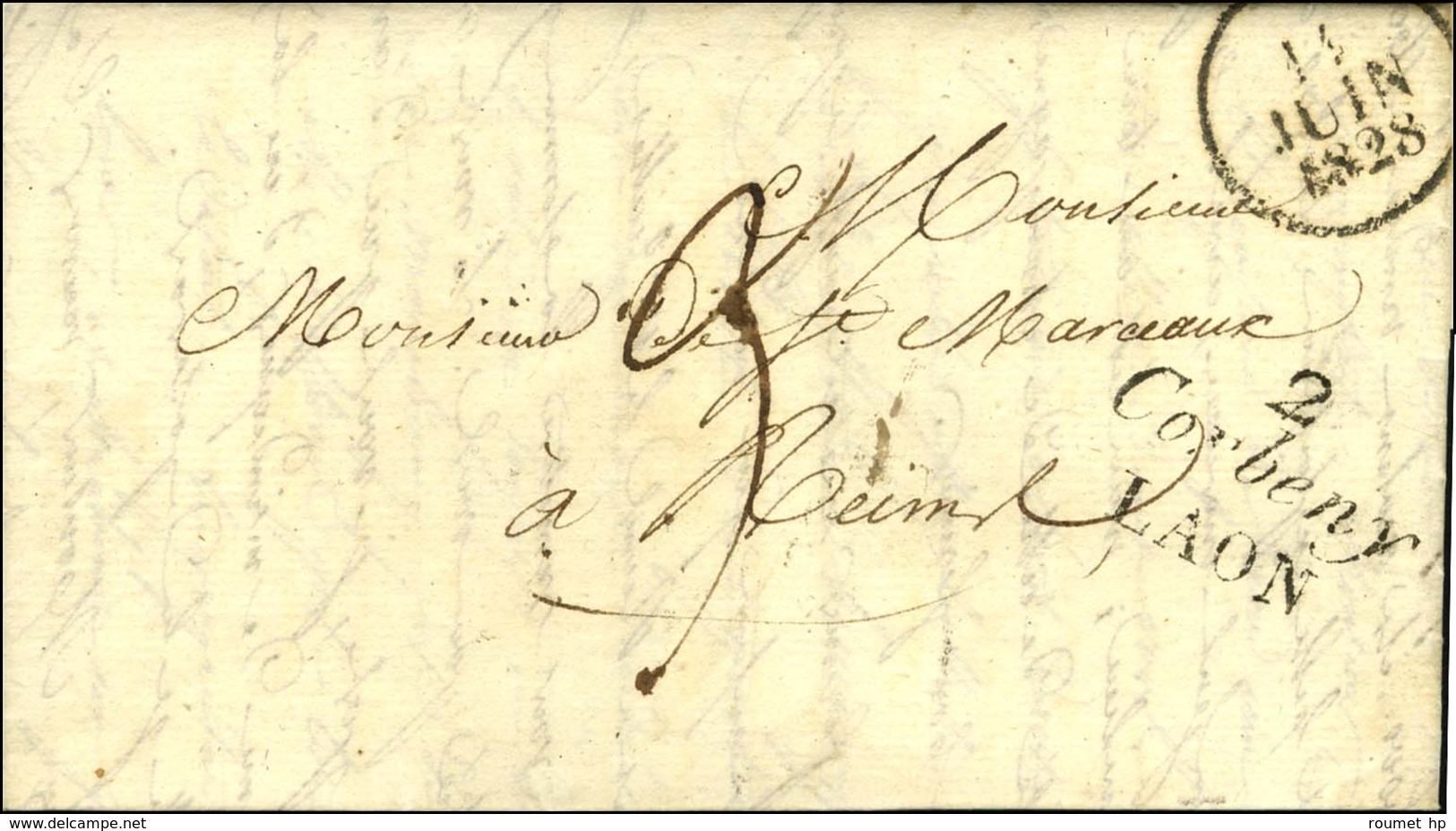 Cursive 2 / Corbeny / LAON. 1828. - SUP. - 1801-1848: Precursors XIX