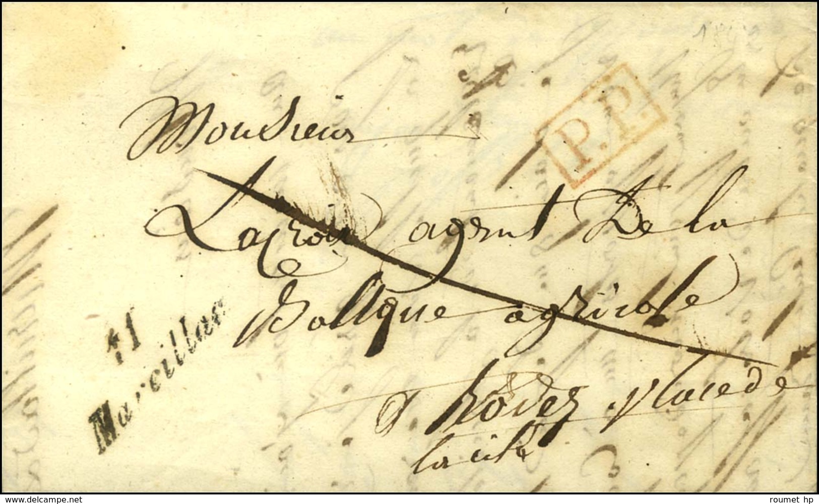 Cursive 11 / Marcillac + P. P. Rouge. 1842. - TB. - 1801-1848: Precursors XIX