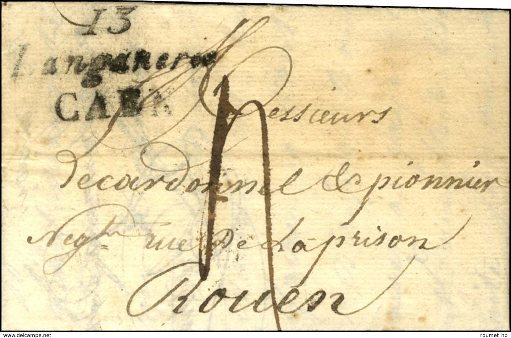 Cursive 13 / Langannerie / CAEN. 1822. - TB. - 1801-1848: Voorlopers XIX