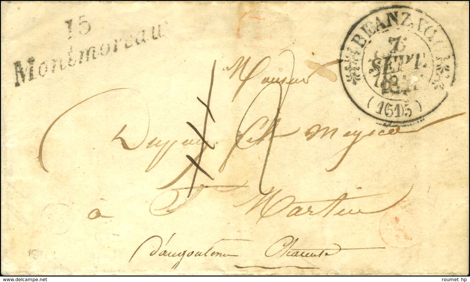 Cursive 15 / Montmoreau. 1841. - TB. - 1801-1848: Precursors XIX