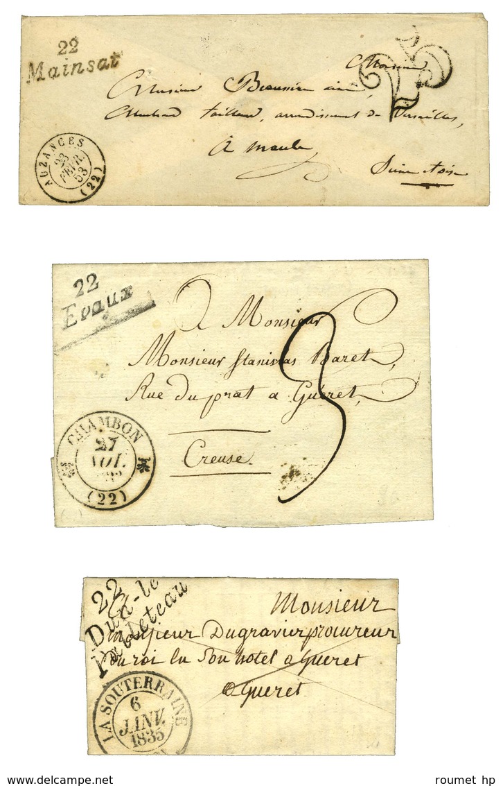 Lot De 3 Cursives De La Creuse (cote 270). - TB. - 1801-1848: Voorlopers XIX