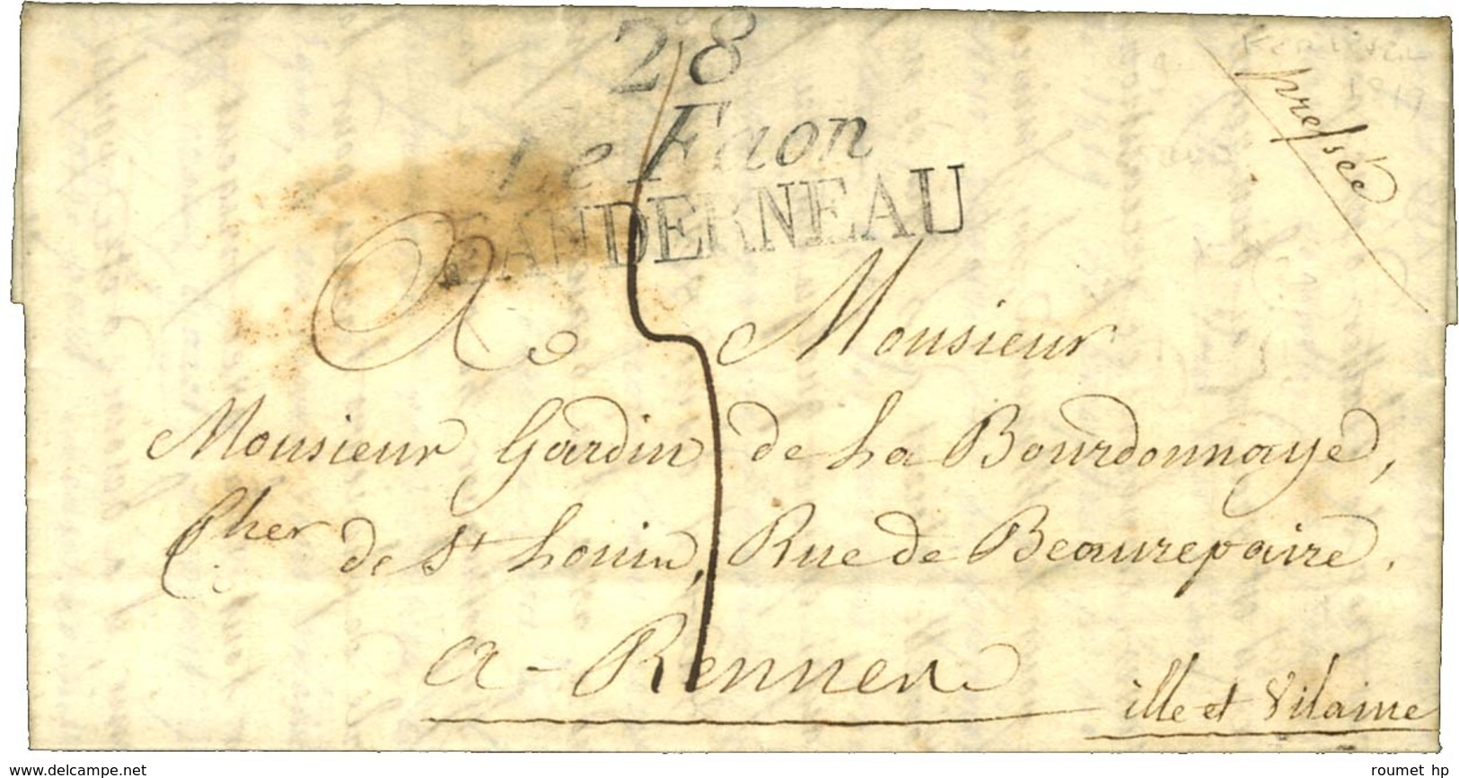 Cursive 28 / Le Faon / LANDERNEAU. 1819. - TB. - 1801-1848: Precursors XIX