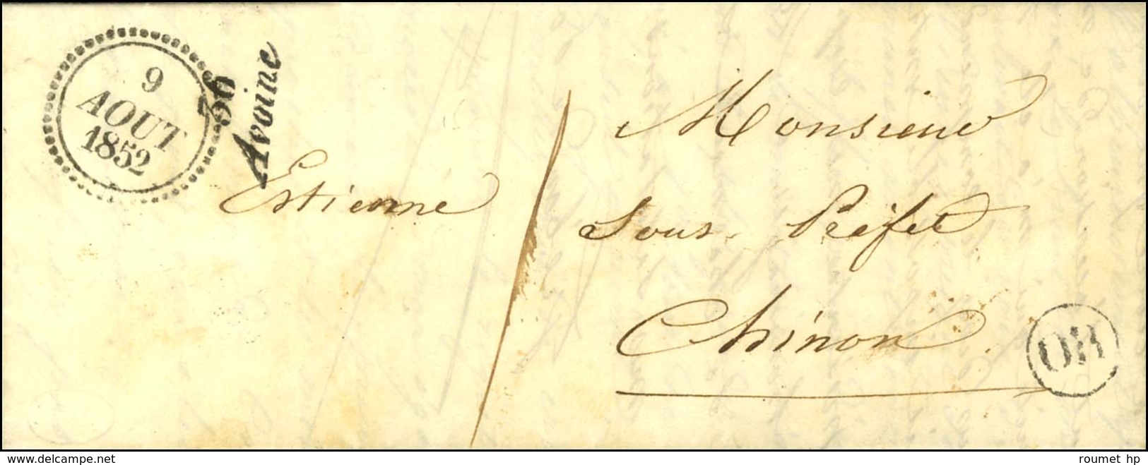 36 / Avoine Sur Lettre Locale Pour Chinon Dateur B 1852. - SUP. - 1801-1848: Voorlopers XIX