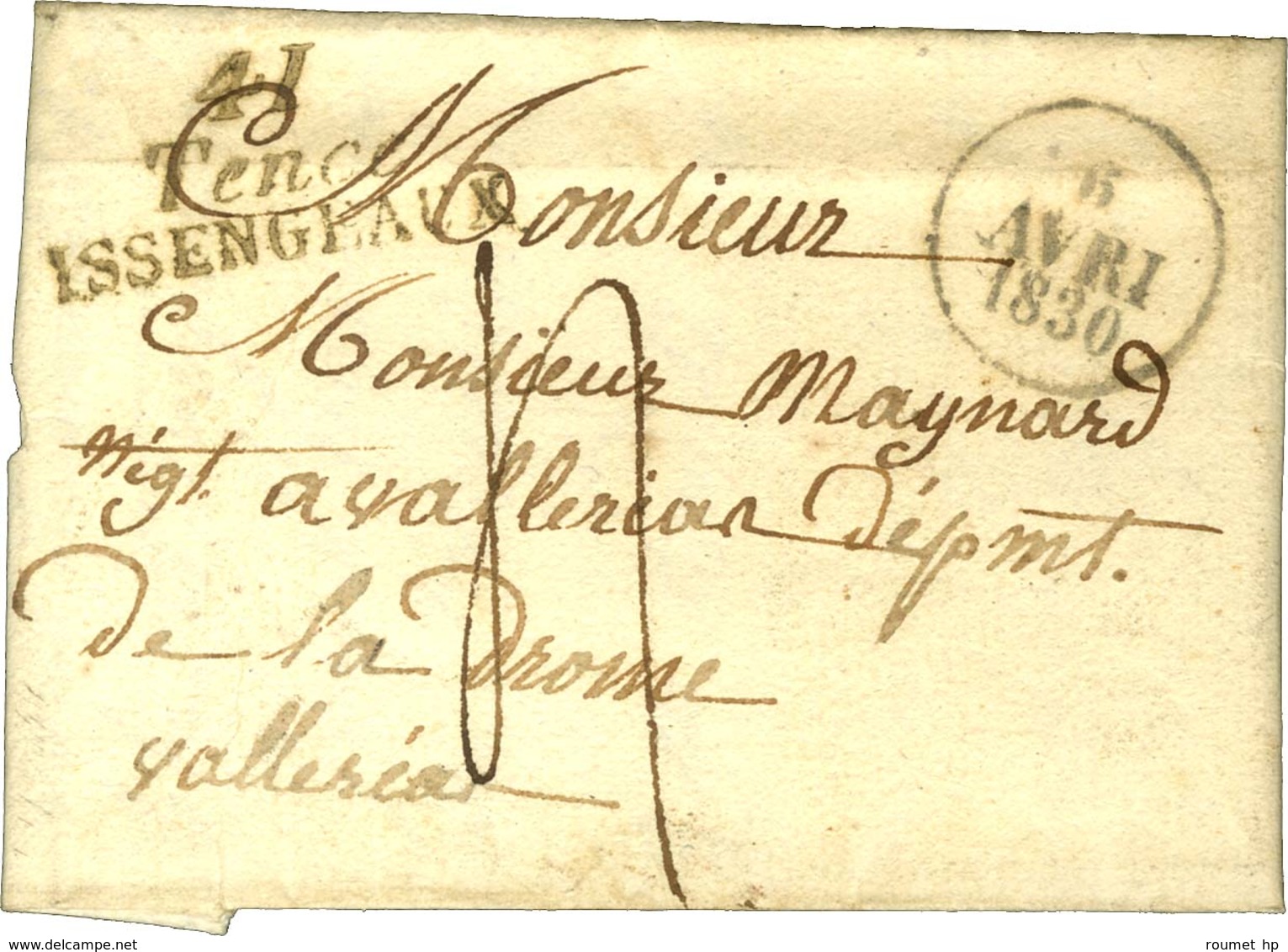 Cursive 41 / Tence / ISSENGEAUX + Dateur A. 1830. - TB / SUP. - 1801-1848: Precursors XIX