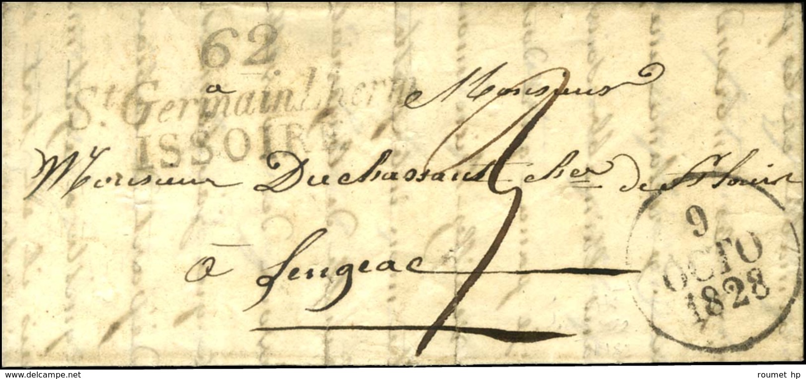 Cursive 62 / St Germain L'herm / ISSOIRE + Dateur A. 1828. - TB / SUP. - RR. - 1801-1848: Precursors XIX