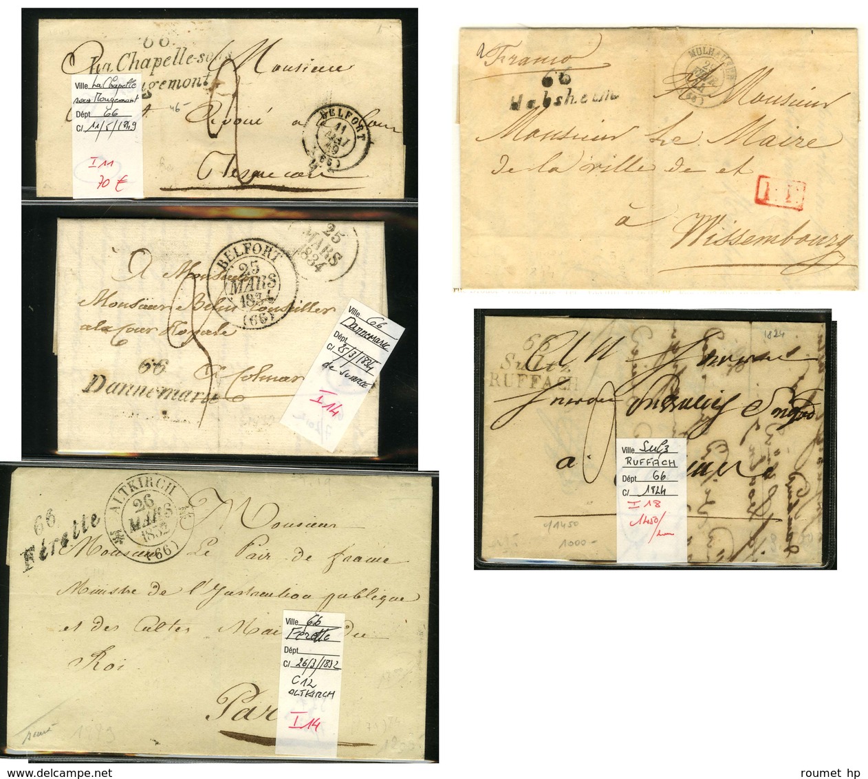 Lot De 5 Cursives Du Haut Rhin . - B / TB. - 1801-1848: Precursors XIX