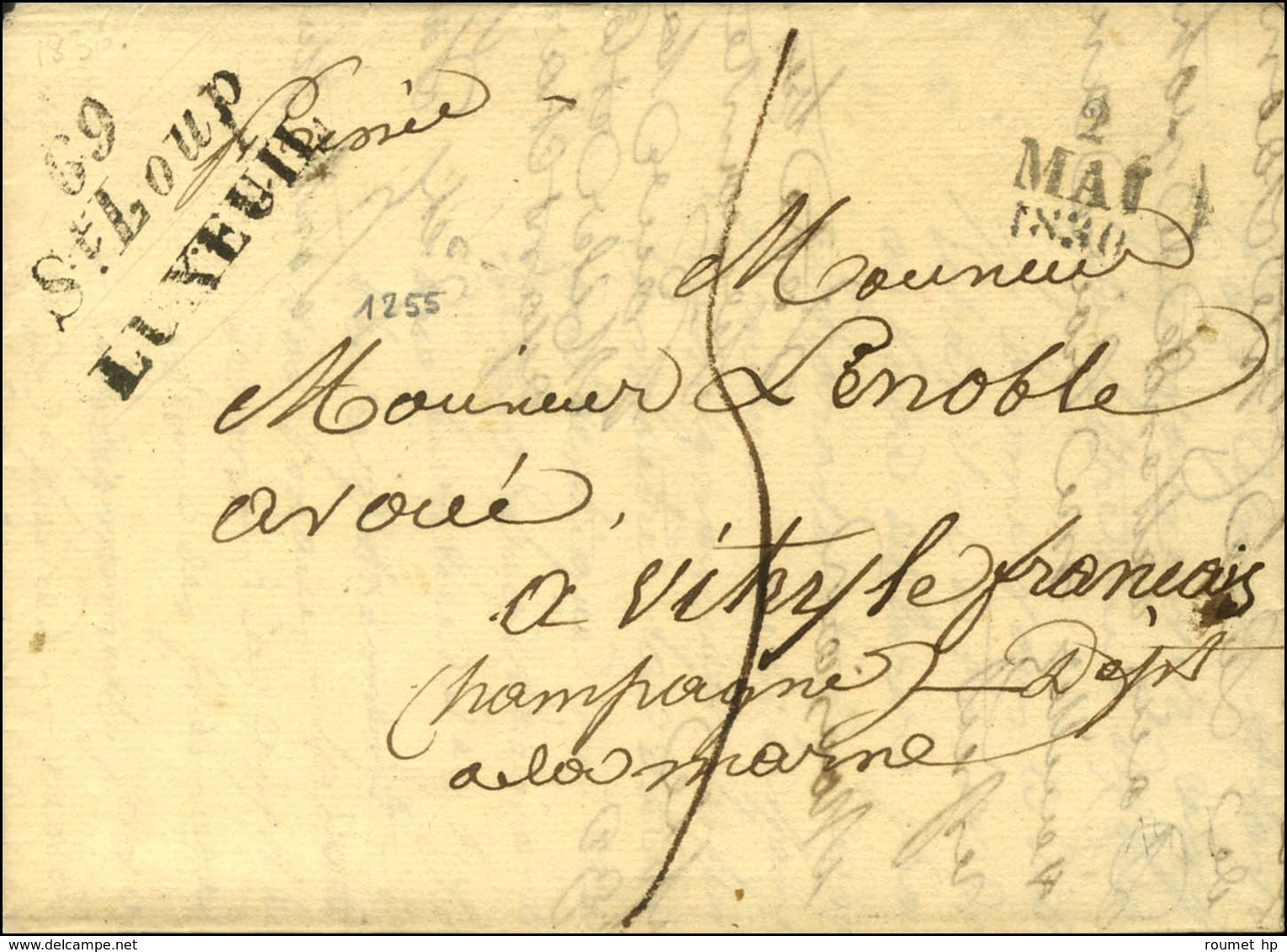 Cursive 69 / St Loup / LUXEUIL Sur Lettre Pour Vitry Le François, Dateur A. 1830. - SUP. - R. - 1801-1848: Precursors XIX