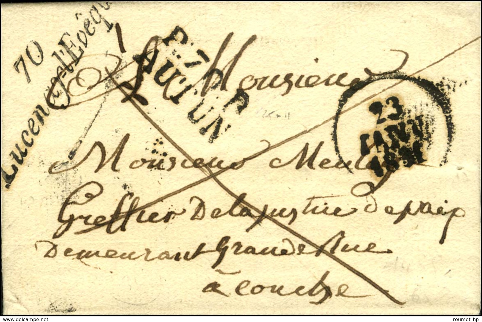 70 Lucenay L'Evêque + P. 70. P. / AUTUN Dateur A 1831. - TB / SUP. - R. - 1801-1848: Precursors XIX