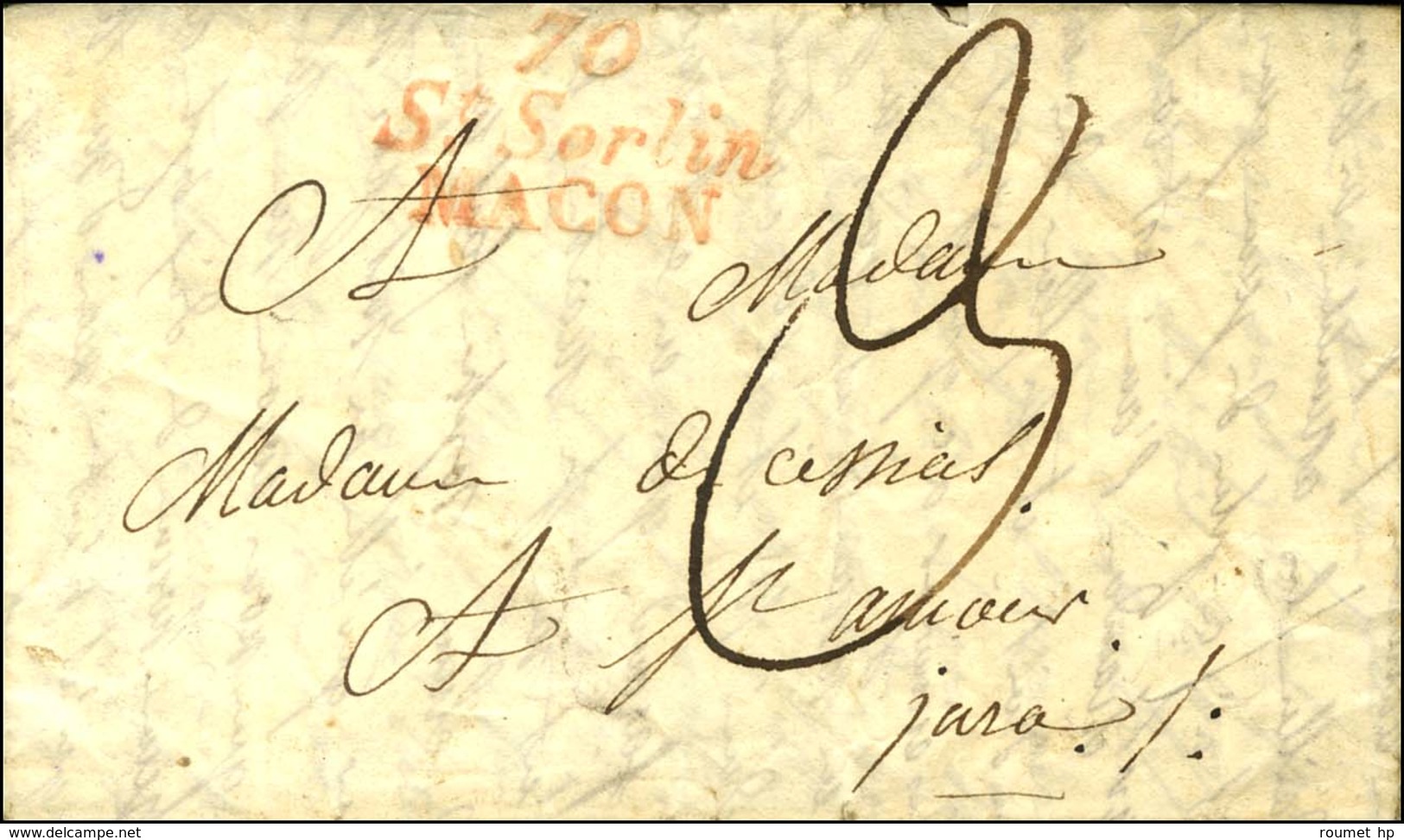 Cursive Rouge 70 / St Sorlin / MACON Sur Lettre Avec Texte Non Daté. - TB / SUP. - 1801-1848: Precursors XIX