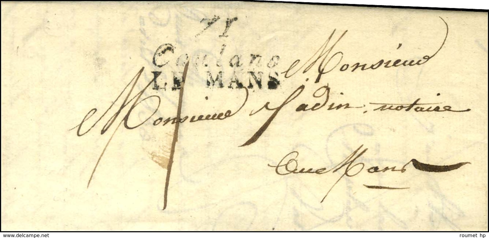 Cursive 71 / Coulans / LE MANS. 1830. - TB. - R. - 1801-1848: Precursors XIX