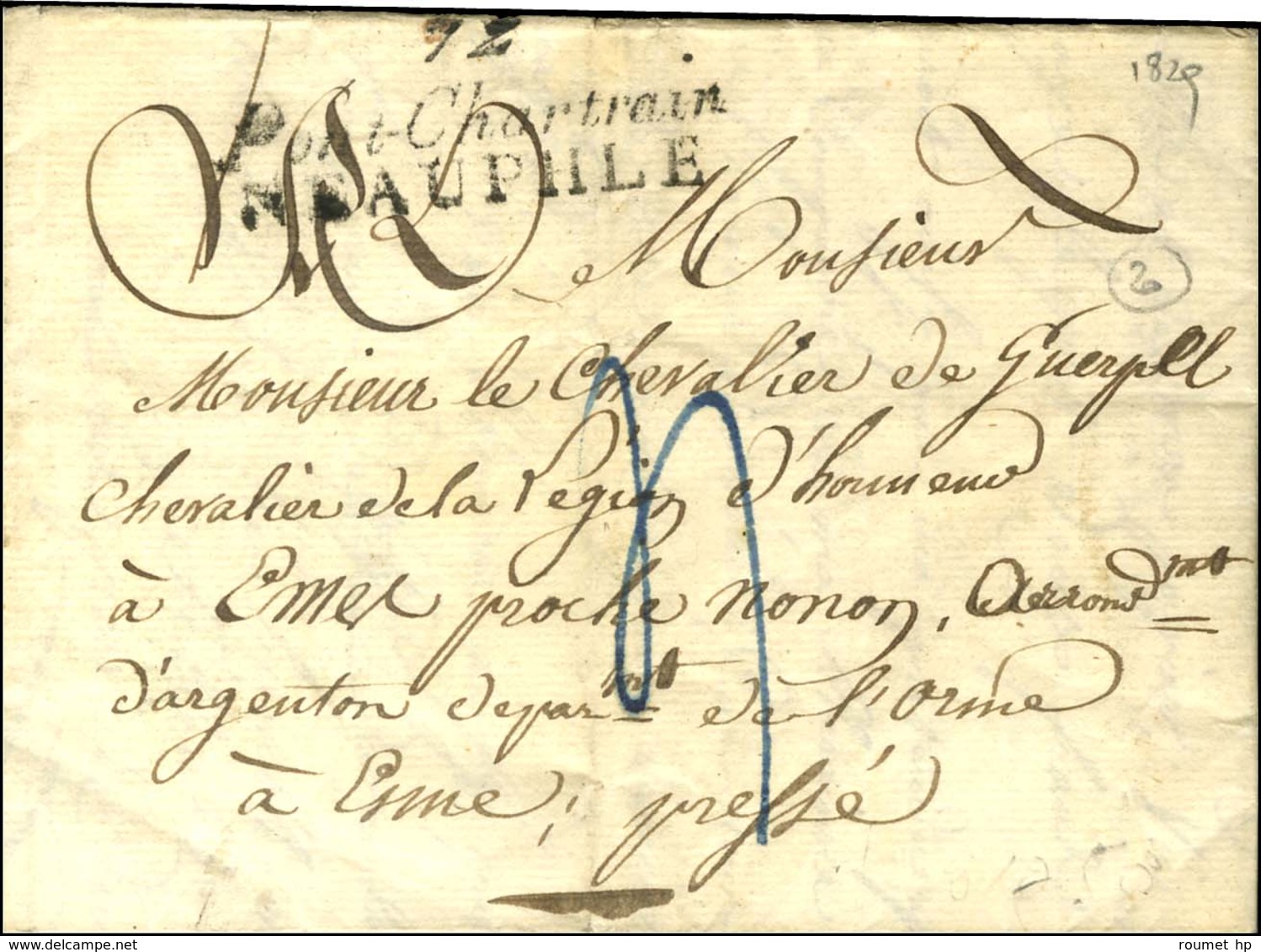 Cursive 72 / Pont-Chartrain / NEAUPHLE. 1829. - TB. - R. - 1801-1848: Precursori XIX