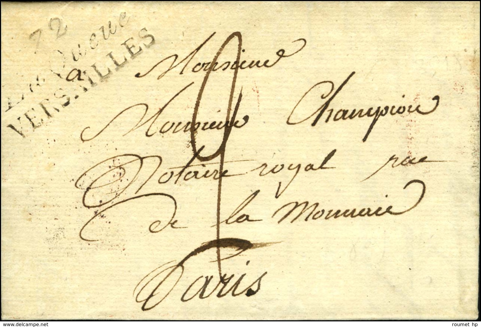 Cursive 72 / La Queue / VERSAILLES Sur Lettre Pour Paris. 1824. - TB. - 1801-1848: Precursors XIX