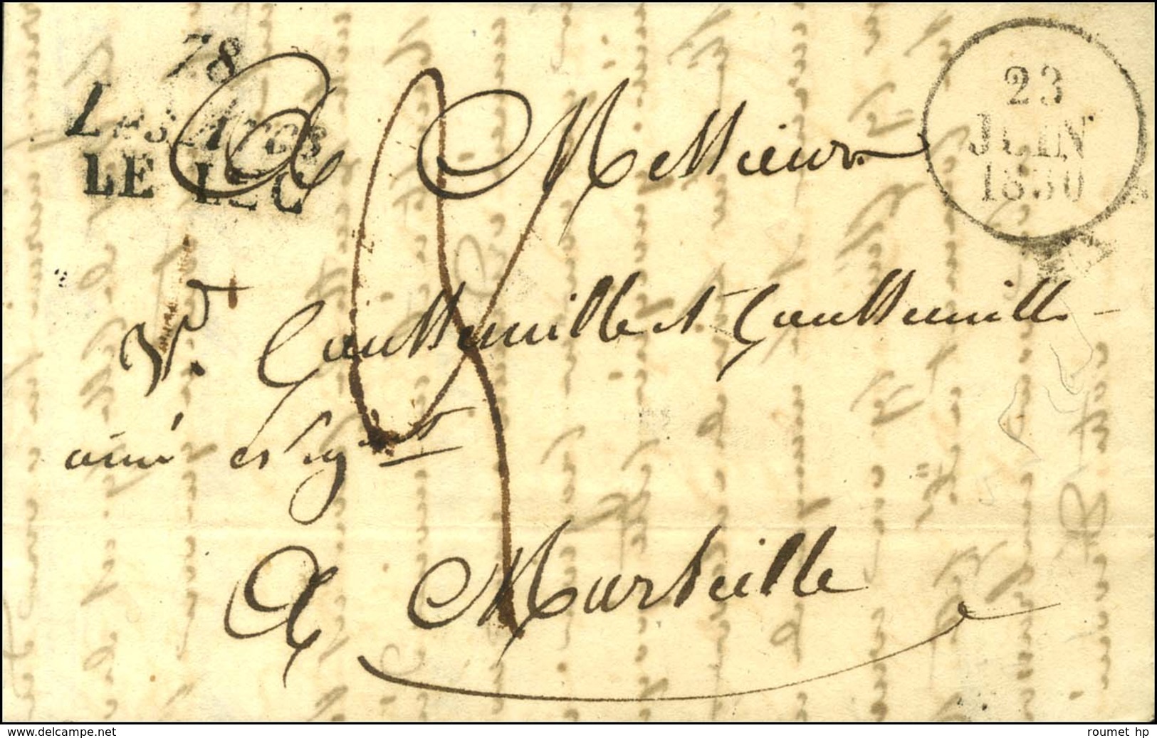 Cursive 78 / Les Arcs / LE LUC Sur Lettre Pour Marseille, Dateur A. 1830. - TB. - R. - 1801-1848: Precursors XIX