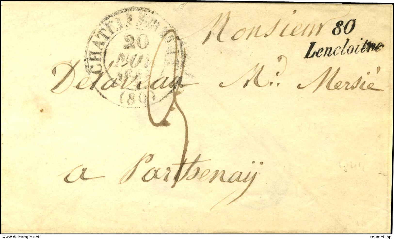 Cursive 80 / Lencloitre Sur Lettre Pour Parthenay. 1844. - TB / SUP. - 1801-1848: Precursors XIX