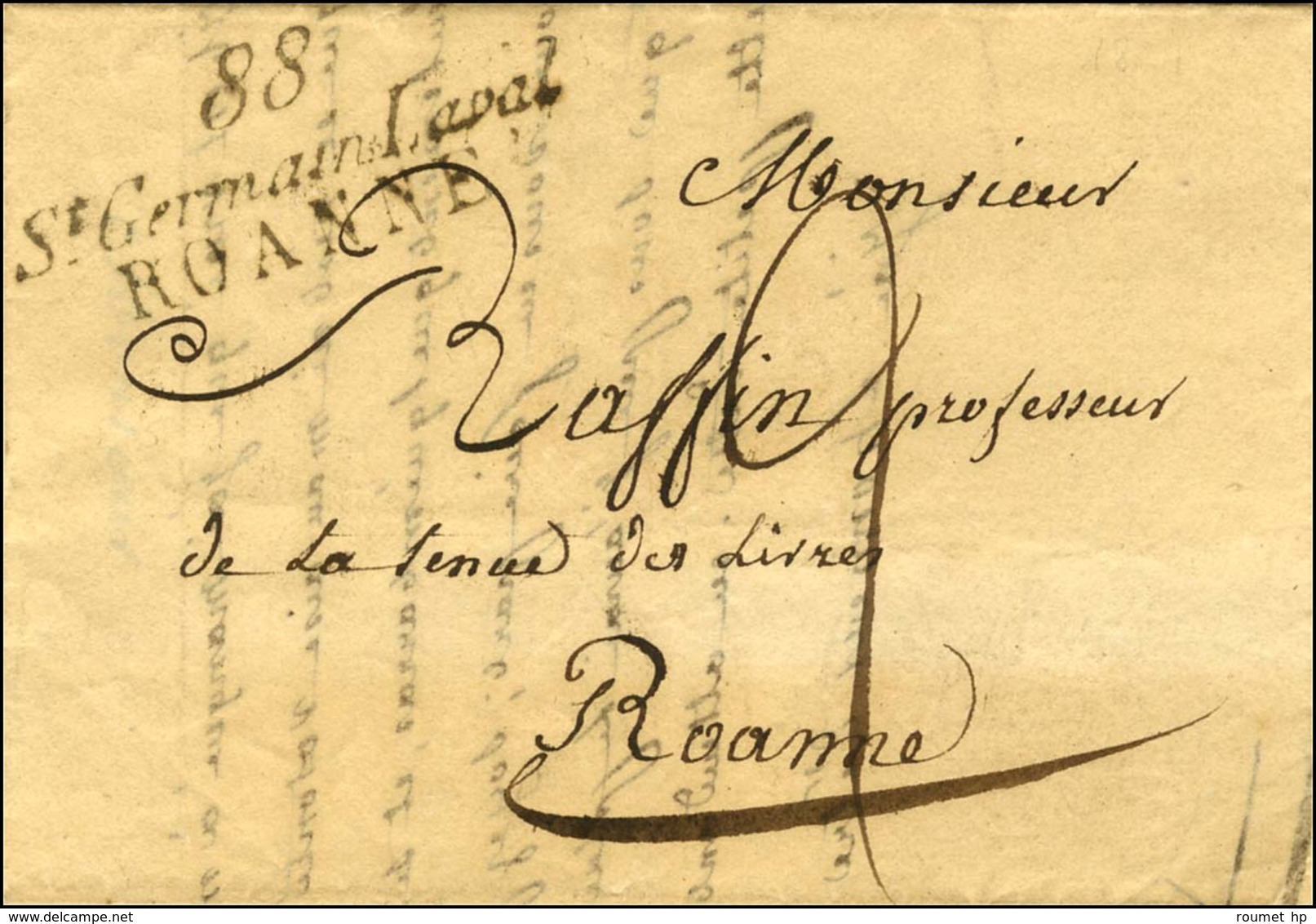 Cursive 88 / St Germain Laval / ROANNE. 1824. - TB / SUP. - 1801-1848: Precursors XIX