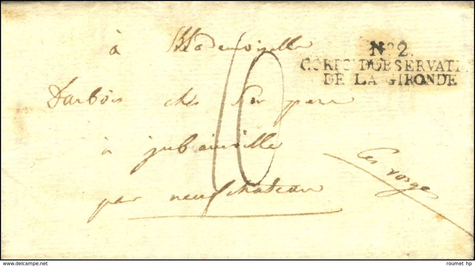 N° 2 / CORPS D'OBSERVATION / DE LA GIRONDE Sur Lettre Avec Texte Daté De Valladolid Le 29 Septembre 1801. - TB. - R. - Marques D'armée (avant 1900)