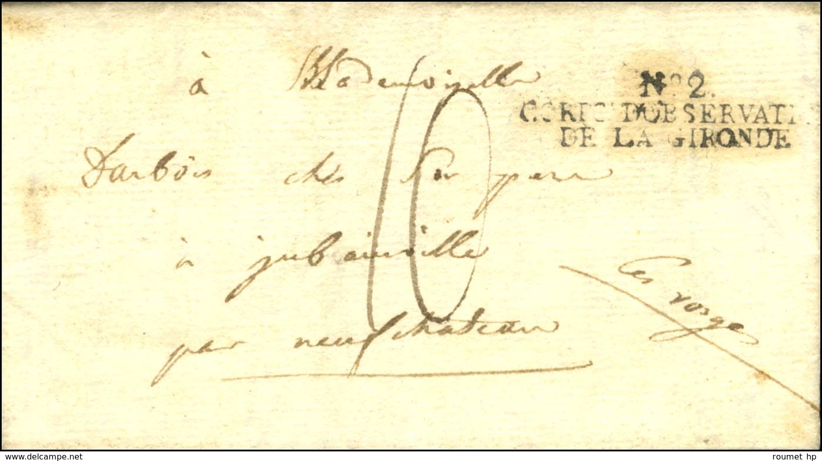 N° 2 / CORPS D'OBSERVATION / DE LA GIRONDE Sur Lettre Avec Texte Daté De Valladolid Le 29 Septembre 1801. - TB. - R. - Army Postmarks (before 1900)