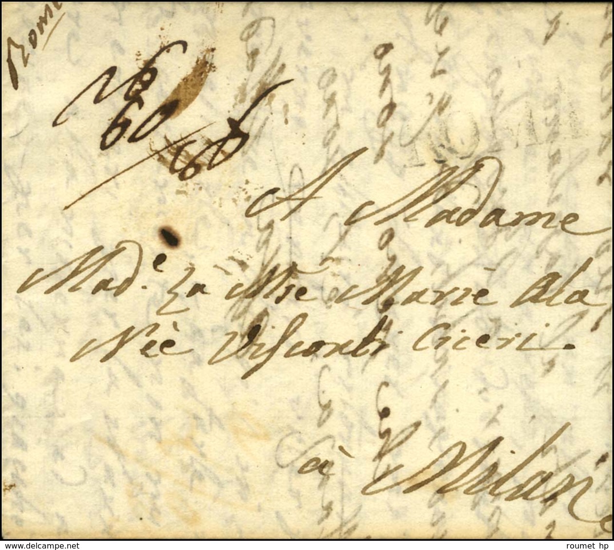 ROME (17 Mm) + '' Rome '' Sur Lettre Avec Texte Daté 1810. - TB. - 1792-1815: Veroverde Departementen