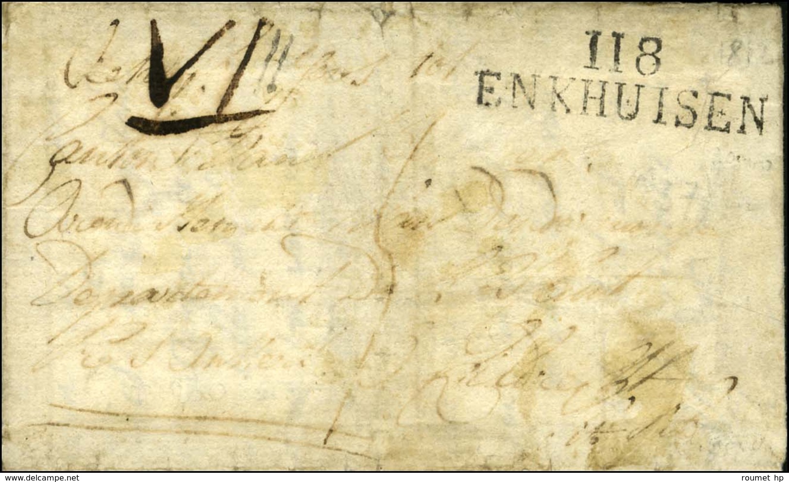 118 / ENKHUISEN Sur Lettre Avec Texte Daté 1812. - TB. - 1792-1815: Conquered Departments