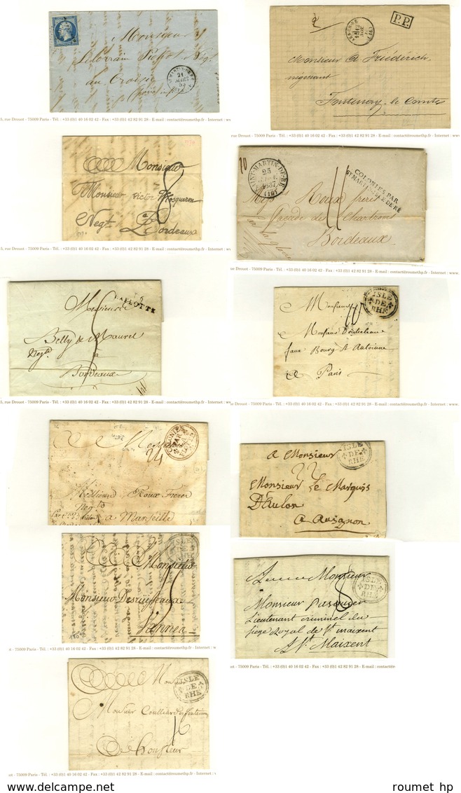 Lot De 11 Lettres De L'Ile De Ré Dont MP Du 18e, Entrées Maritimes Et Bateaux à Vap. Bel Ensemble Et Très Belle Qualité  - Collections