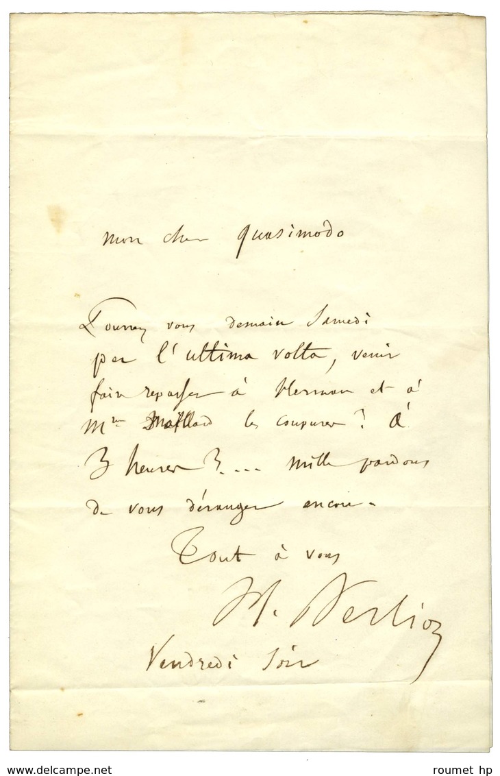 BERLIOZ Hector (1803-1869), Compositeur Et Chef D'orchestre. - Autres & Non Classés
