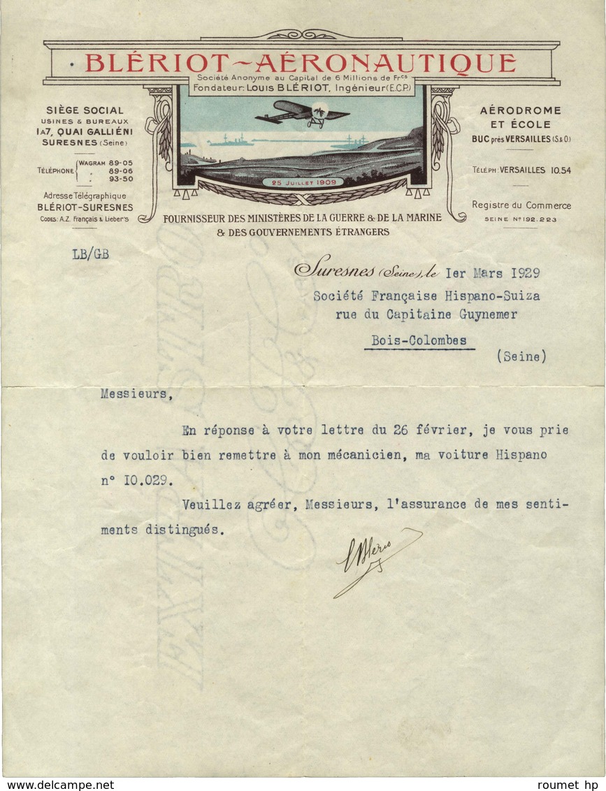 BLÉRIOT Louis (1872-1936), Aviateur Et Constructeur. - Altri & Non Classificati