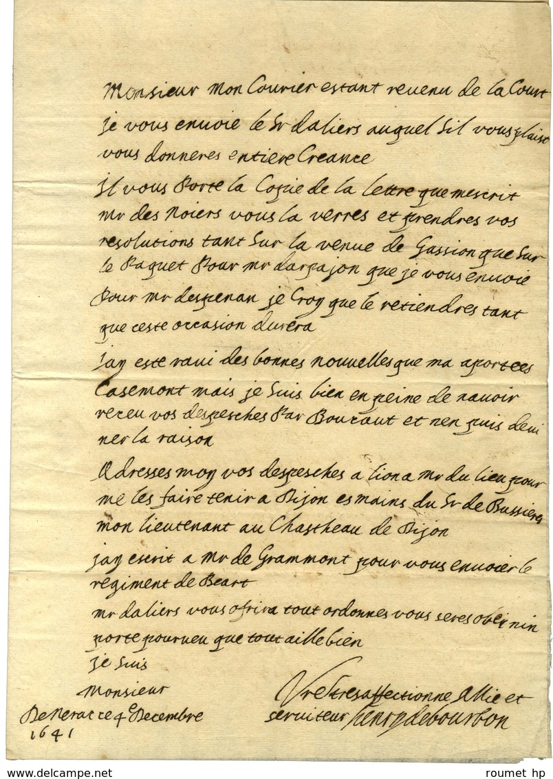 BOURBON-CONDÉ Henri II De (1588-1646), Prince De Condé. - Altri & Non Classificati