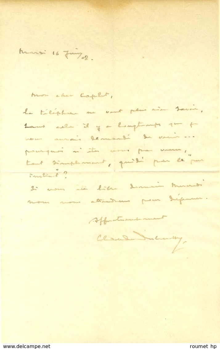 DEBUSSY Claude Achille (1862-1918), Compositeur. - Sonstige & Ohne Zuordnung