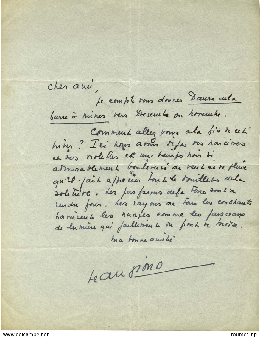 GIONO Jean (1895-1970), écrivain, De L'Académie Goncourt. - Altri & Non Classificati